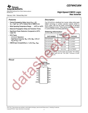 CD74HCU04M96G4 datasheet  